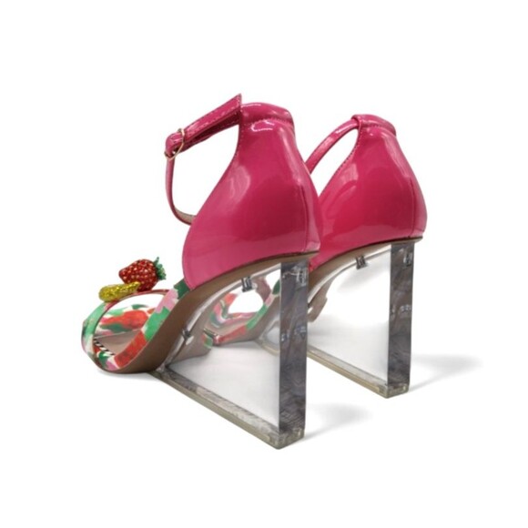 Betsey Johnson Women's Size 9.5 Harlen Berry Multi Rhinestone Ankle Strap Sandal - Picture 13 of 14